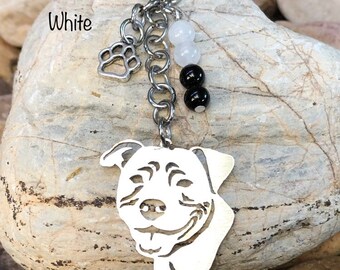 Staffordshire Bull Terrier dog keychain, dog key chain, bag charm, pet keepsake, staffy jewelry, staffie jewellery, animal, Christmas, gift