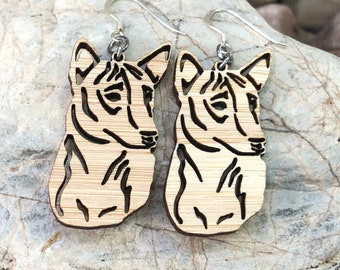 Basenji dog earrings, drop earrings, dog earrings, dog lover jewelry, dog gift, basenji jewelry, pet, lasercut, Christmas