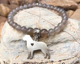 Bull Mastiff gemstone bracelet - multiple colours - dog lover - bull mastiff jewelry - dog bracelet - beaded bracelet - pet - jewellery