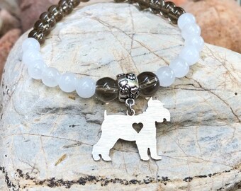 Schnauzer gemstone dog bracelet - dog bracelet - schnauzer jewelry - animals themed jewellery - beaded bracelet