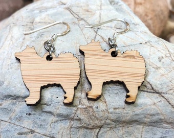 Finnish Lapphund dog earrings, drop earrings, dog earrings, dog lover jewelry, dog gift, finnish lapphund jewelry, pet, Christmas, lasercut