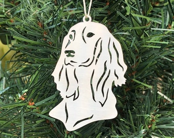 Irish Setter dog stainless steel christmas ornament, dog face tree ornament, xmas hanging decoration