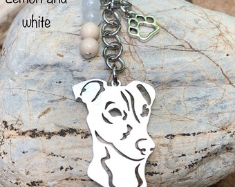 Jack Russell dog keychain, stainless steel dog key chain, bag charm, pet jewellery, keepsake,jack russell jewelry, animal, Christmas, gift