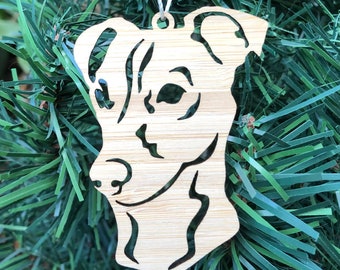 Jack Russell dog bamboo christmas ornament, Jack Russell dog face tree ornament, xmas hanging decoration, Christmas