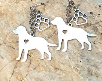 Labrador drop dog earrings - dangle earrings - labrador dog earrings - animal themed jewelry - pet jewellery