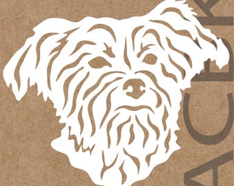 Morkie dog vinyl decal, outdoor premium vinyl, car window sticker, laptop, glass, phone, dog face, Christmas