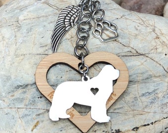 Newfoundland dog memorial keepsake keychain, dog pet key chain, pet bag charm, newfie jewelry, jewellery
