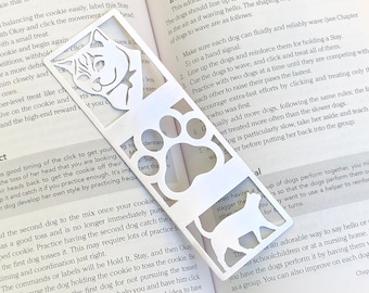 British Shorthair cat stainless steel bookmark, cat bookmark, British short shepherd cat gift, lasercut stainless steel book mark, Christmas