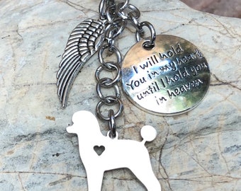 Poodle pet memorial keepsake - dog key chain - dog bag charm - pet loss - dog memorial - poodle jewelry - jewellery - pet - dog