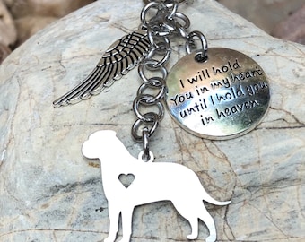 Bull Mastiff dog pet memorial keychain - pet keepsake - pet loss key chain - bag charm - pet loss key chain