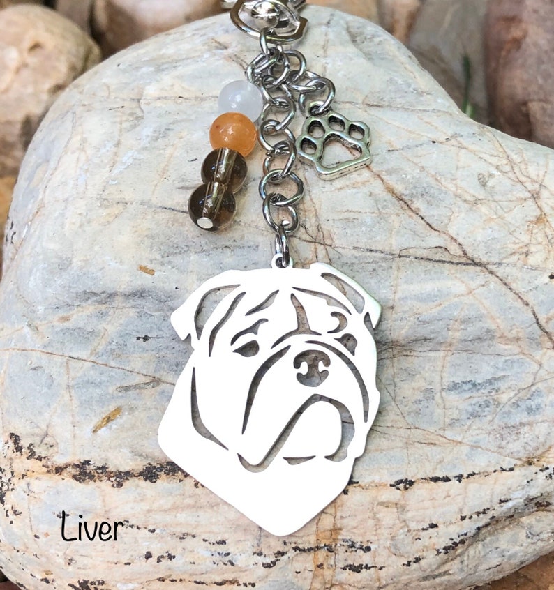 English Bulldog Dog Keychain Pet Key Chain Stainless Steel Etsy