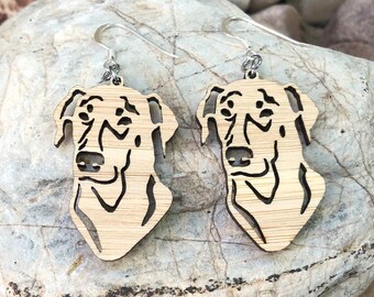 Doberman dog earrings - drop earrings - dog earrings - dog lover jewelry - dog gift - doberman jewelry - pet - Christmas - laser cut