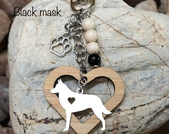 Belgian Malinois dog keychain, stainless steel dog key chain, bag charm, pet jewellery, belgian malinois jewelry, animal, Christmas, gift