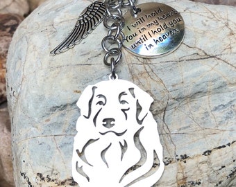 Australian Shepherd pet memorial dog keychain, pet keepsake, pet loss key chain, bag charm, key chain, animal, aussie shepherd jewelry
