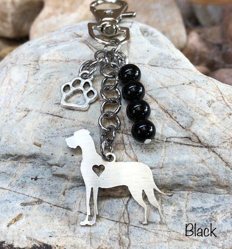 Great Dane dog keychain - pet keepsake - pet key chain - pet bag