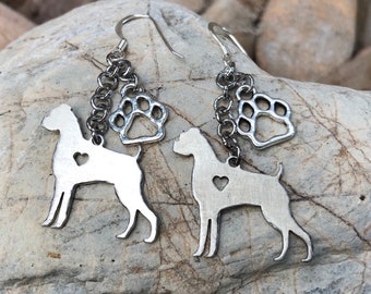 Boxer dog earrings, stainless steel dog earring, dangle earrings, boxer dog jewellery, jewelry, drop earrings, dog, Christmas, gift