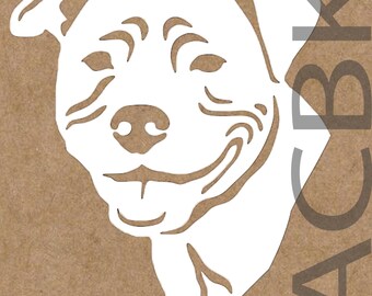 Staffy dog vinyl decal, outdoor premium vinyl, car window sticker, laptop, glass, phone, staffordshire terrier dog face, Christmas