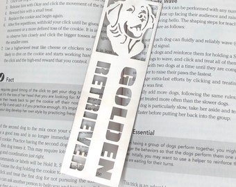 Golden Retriever stainless steel bookmark, dog bookmark, golden retriever dog gift, lasercut stainless steel book mark, Christmas