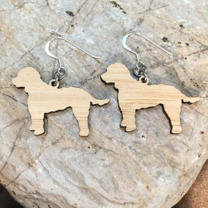 Cockapoo drop earrings, spoodle lasercut dog earrings, cockapoo jewelry, animal themed jewellery, dangle earrings, Christmas, gift