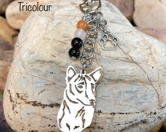Basenji dog keychain, stainless steel dog bag charm, dog key chain, pet keepsake, basenji jewelry, dog gift, jewellery, animal, Christmas