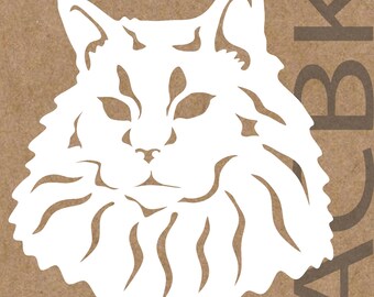Maine Coon dog vinyl decal, outdoor premium vinyl, car window sticker, laptop, glass, phone, dog face, Christmas