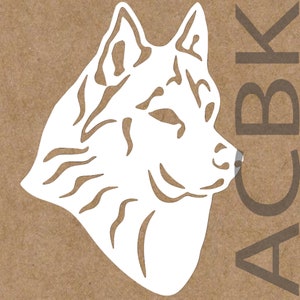 Husky dog vinyl decal, siberian husky dog outdoor premium vinyl, car window sticker, laptop, glass, phone, dog face, Christmas