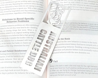 Heeler stainless steel bookmark, dog bookmark, cattle dog dog gift, lasercut stainless steel book mark, Christmas