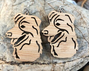 Border Collie dog earrings, drop earrings, dog earrings, dog lover jewelry, dog gift, border collie dog jewellery, lasercut, Christmas