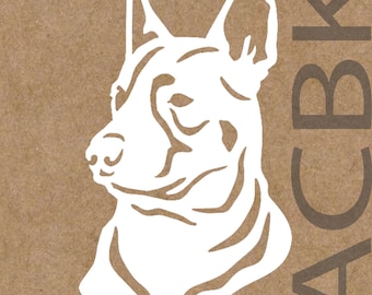 Heeler dog vinyl decal, cattle dog outdoor premium vinyl, car window sticker, laptop, glass, phone, dog face, Christmas