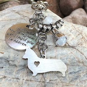 Pembroke Corgi dog pet memorial keychain, pet keepsake, pet loss key chain, bag charm, Pembroke welsh corgi jewelry, jewellery