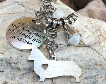 Pembroke Corgi dog pet memorial keychain, pet keepsake, pet loss key chain, bag charm, Pembroke welsh corgi jewelry, jewellery