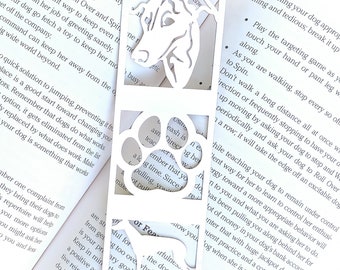 Greyhound stainless steel bookmark, dog bookmark, greyhound dog gift, lasercut stainless steel book mark, Christmas