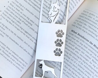 Doberman stainless steel bookmark, dog bookmark, doberman dog gift, lasercut stainless steel book mark, Christmas