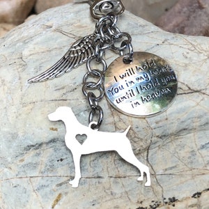 Weimaraner dog pet memorial keychain, pet keepsake, pet loss key chain, pet bag charm, weimaraner jewelry, dog jewellery, jewelry