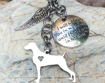 Weimaraner dog pet memorial keychain, pet keepsake, pet loss key chain, pet bag charm, weimaraner jewelry, dog jewellery, jewelry