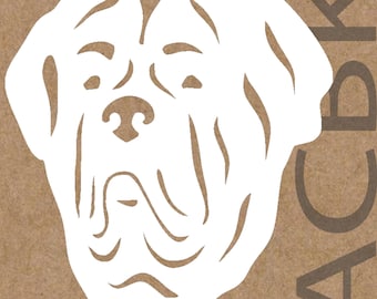 St Bernard dog vinyl decal, outdoor premium vinyl, car window sticker, laptop, glass, phone, dog face, Christmas