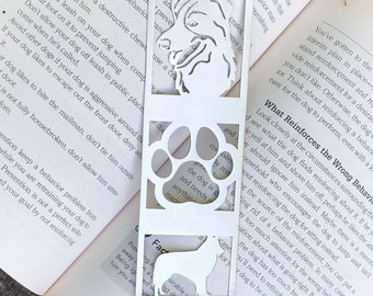 Border Collie stainless steel bookmark, dog bookmark, border collie dog gift, lasercut stainless steel book mark, Christmas