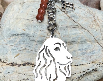 Cocker Spaniel dog keychain, dog key chain, bag charm, pet keepsake jewelry, English cocker spaniel jewellery, animal, Christmas, gift
