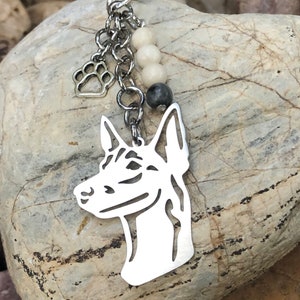 Belgian Malinois dog keychain, stainless steel dog key chain, bag charm, pet jewellery, keepsake, belgian malinois jewelry, Christmas, gift