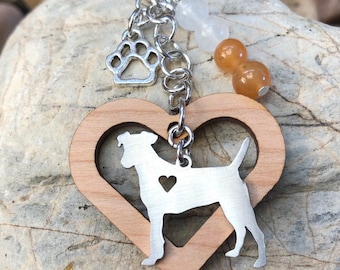Jack Russell dog keychain, stainless steel dog bag charm, dog key chain, jack russell jewelery, animal themed jewellery, Christmas, gift