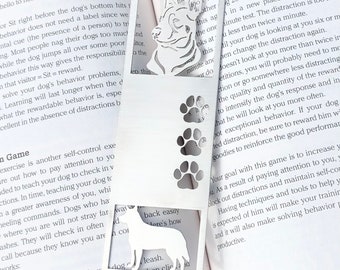 Heeler stainless steel bookmark, dog bookmark, cattle dog dog gift, lasercut stainless steel book mark, Christmas