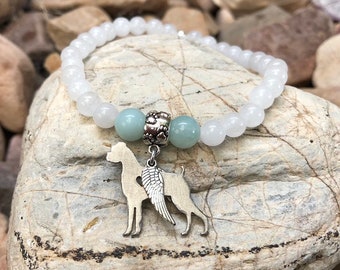 Boxer dog pet memorial bracelet- pet keepsake - pet loss gemstone bracelet - rainbow bridge gift - boxer dog jewellery - jewelry - dog lover