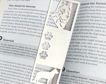 German Shepherd stainless steel bookmark, dog bookmark, German shepherd dog gift, lasercut stainless steel book mark, Christmas