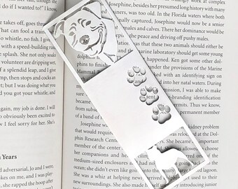 Staffy stainless steel bookmark, dog bookmark, staffordshire terrier dog gift, lasercut stainless steel book mark, Christmas