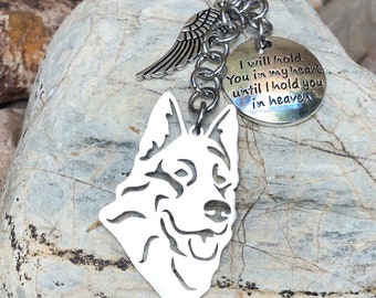 German Shepherd pet memorial keepsake, dog key chain, pet bag charm, dog keychain, german shepard jewelry, pet keepsake, dog