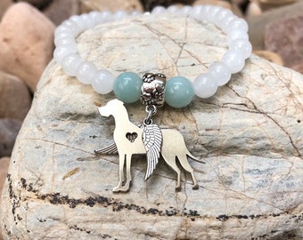 Great Dane dog memorial gemstone bracelet, dog bracelet, Great Dane jewelry, pet loss, memorial jewellery, pet keepsake, gift, animal