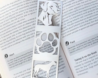 Rhodesian Ridgeback stainless steel bookmark, dog bookmark, ridgeback dog gift, lasercut stainless steel book mark, Christmas