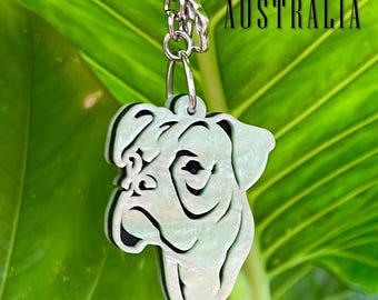 Boxer dog keychain, acrylic dog keyring, bag charm, pet jewellery, keepsake, boxer dog  jewelry, Christmas, gift, lasercut