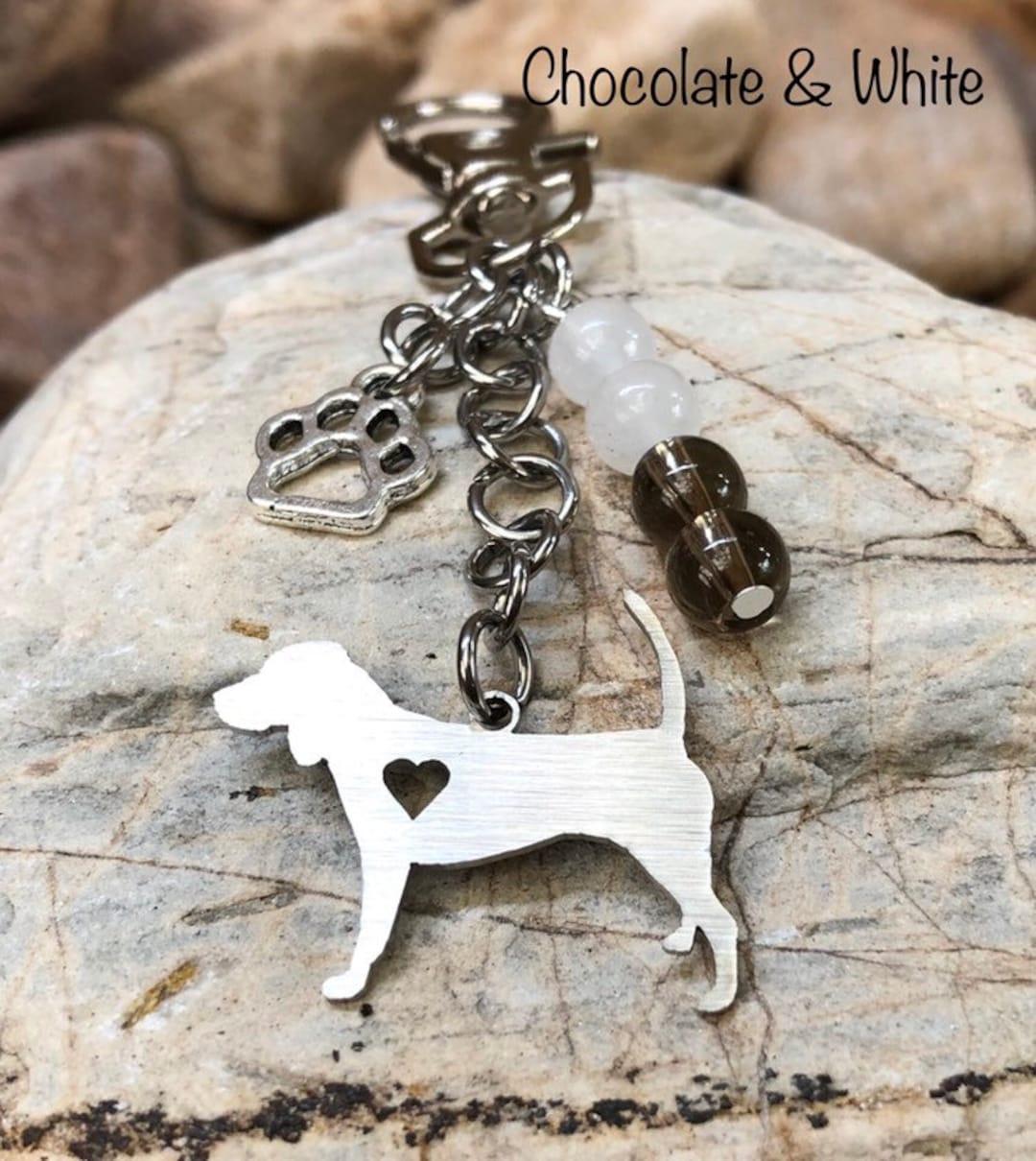 Beagle Dog Keychain Dog Gemstone Key Chain Bag Charm Pet Etsy Australia