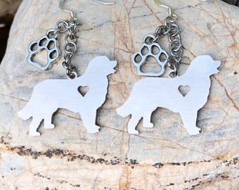 Bernese Mountain dog earrings, drop earring, bernese mountain dog jewelry, dangle earrings, gift, dog lover jewellery, pet, Christmas
